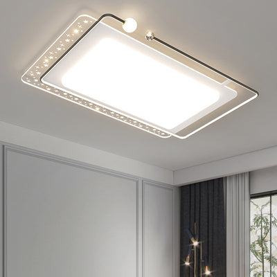 Contemporary Nordic Iron Acrylic Star Round Square Oval Moon Rectangular LED Flush Mount Ceiling Light For Living Room