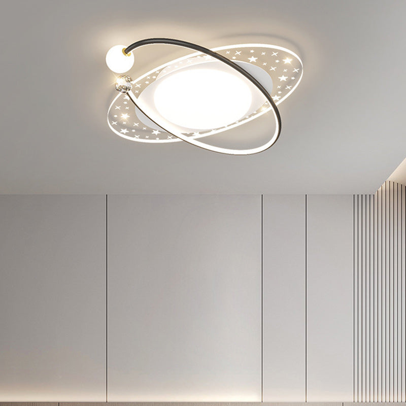 Contemporary Nordic Iron Acrylic Star Round Square Oval Moon Rectangular LED Flush Mount Ceiling Light For Living Room