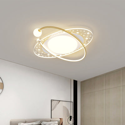 Contemporary Nordic Iron Acrylic Star Round Square Oval Moon Rectangular LED Flush Mount Ceiling Light For Living Room