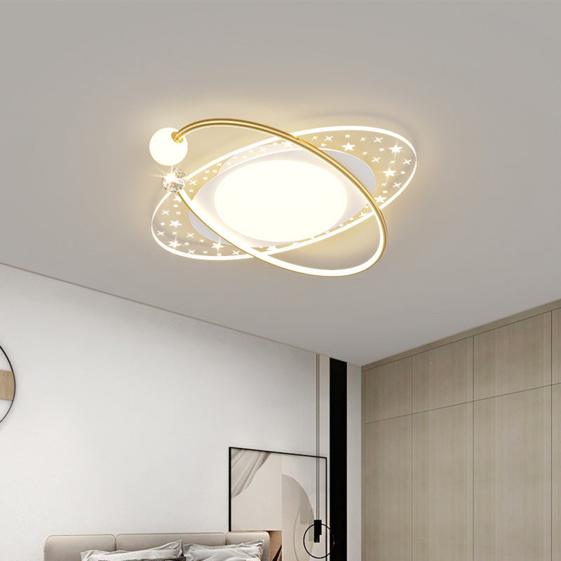 Contemporary Nordic Iron Acrylic Star Round Square Oval Moon Rectangular LED Flush Mount Ceiling Light For Living Room