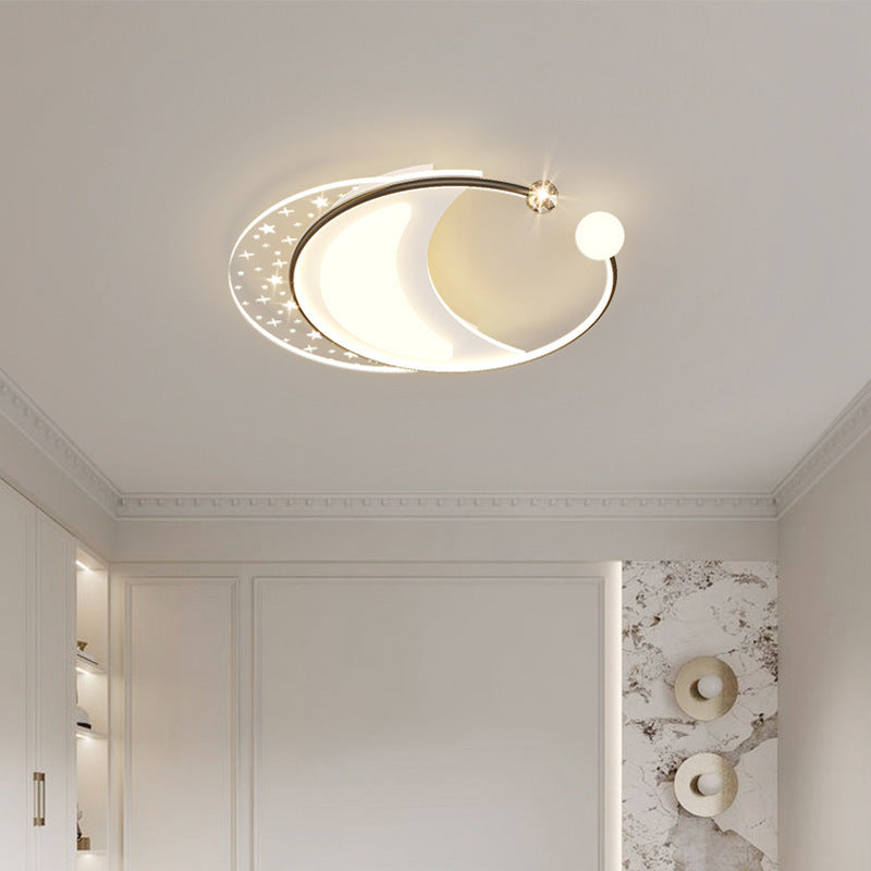 Contemporary Nordic Iron Acrylic Star Round Square Oval Moon Rectangular LED Flush Mount Ceiling Light For Living Room