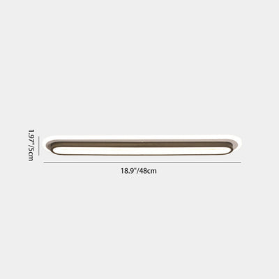 Modern Minimalist Aluminum Iron Acrylic Oval Strip LED Flush Mount Ceiling Light For Hallway