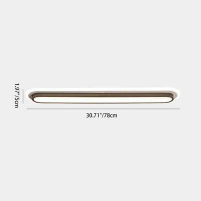 Modern Minimalist Aluminum Iron Acrylic Oval Strip LED Flush Mount Ceiling Light For Hallway