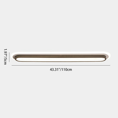 Modern Minimalist Aluminum Iron Acrylic Oval Strip LED Flush Mount Ceiling Light For Hallway