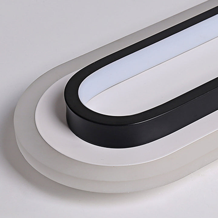 Moderne minimalistische ovale Deckenleuchte aus Aluminium, Eisen und Acryl mit LED für den Flur 