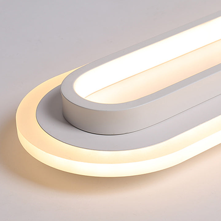Moderne minimalistische ovale Deckenleuchte aus Aluminium, Eisen und Acryl mit LED für den Flur 