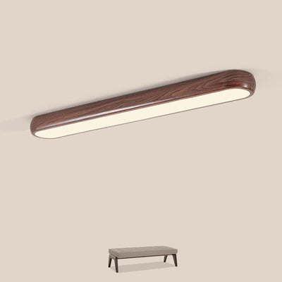 Contemporary Retro Iron PVC Strip Oval LED Flush Mount Ceiling Light For Hallway