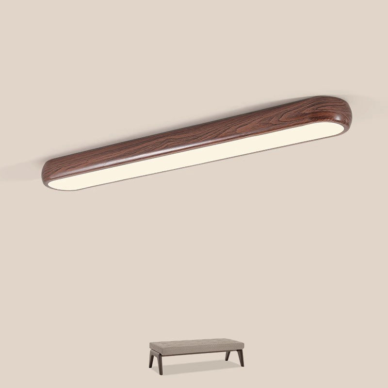 Contemporary Retro Iron PVC Strip Oval LED Flush Mount Ceiling Light For Hallway