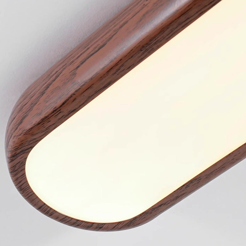 Contemporary Retro Iron PVC Strip Oval LED Flush Mount Ceiling Light For Hallway