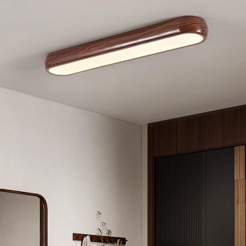 Zeitgenössische Retro Eisen Acryl Streifen Oval LED Deckenleuchte Für Flur 
