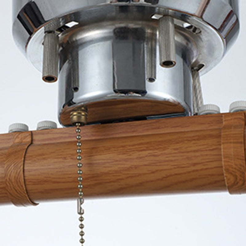 Contemporary Retro Aluminum Wood Acrylic Cylinder Zipper Foldable 4-Light Semi-Flush Mount Ceiling Light For Dining Room
