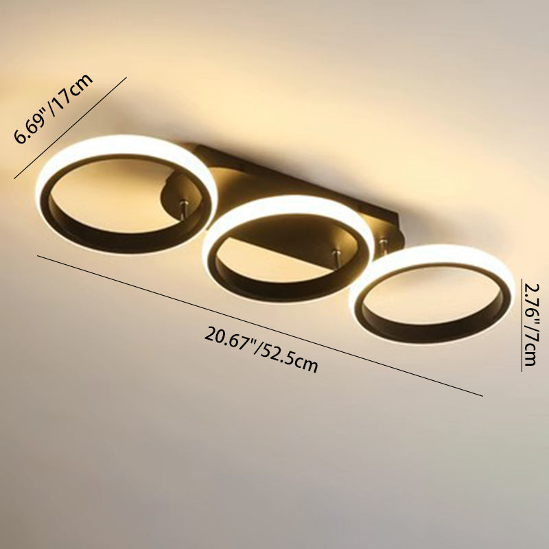 Lumière de plafond semi-encastrée LED carrée circulaire en fer et silice minimaliste moderne pour couloir 