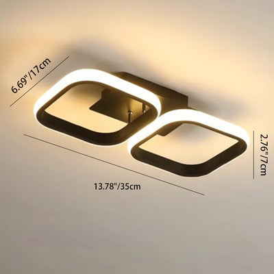 Lumière de plafond semi-encastrée LED carrée circulaire en fer et silice minimaliste moderne pour couloir 