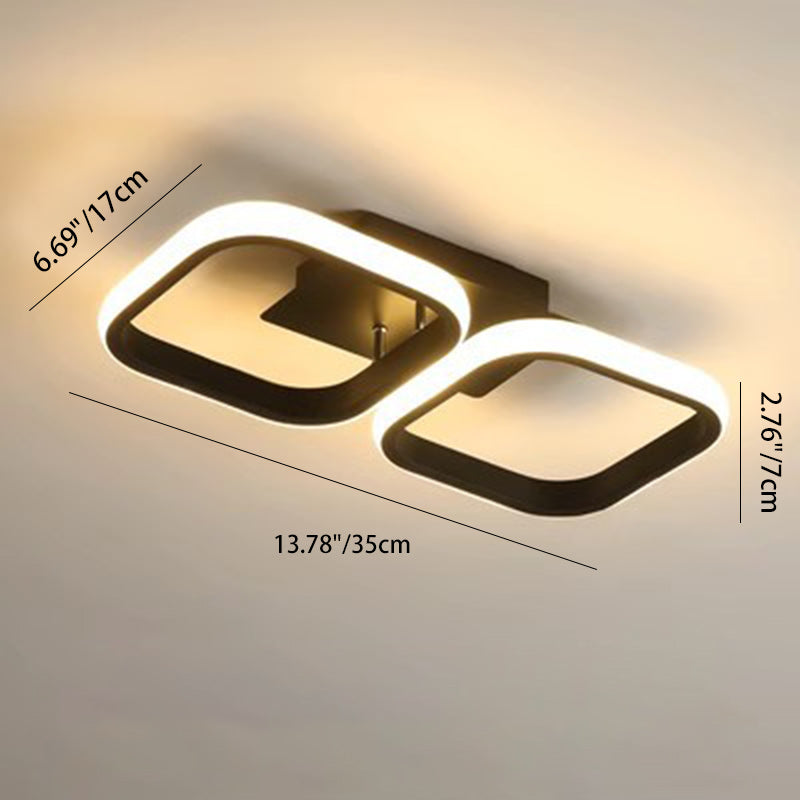 Lumière de plafond semi-encastrée LED carrée circulaire en fer et silice minimaliste moderne pour couloir 