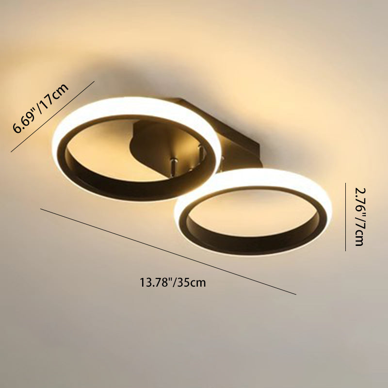 Lumière de plafond semi-encastrée LED carrée circulaire en fer et silice minimaliste moderne pour couloir 