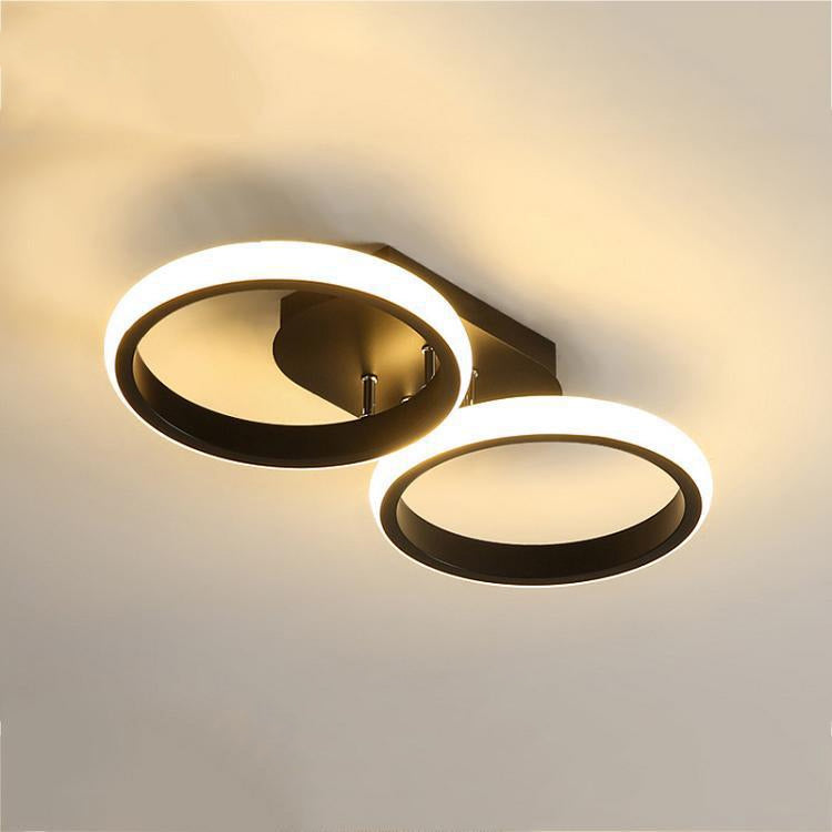 Lumière de plafond semi-encastrée LED carrée circulaire en fer et silice minimaliste moderne pour couloir 