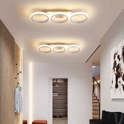 Lumière de plafond semi-encastrée LED carrée circulaire en fer et silice minimaliste moderne pour couloir 