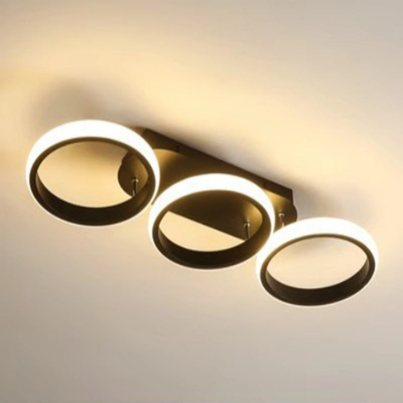 Lumière de plafond semi-encastrée LED carrée circulaire en fer et silice minimaliste moderne pour couloir 