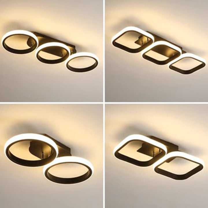Lumière de plafond semi-encastrée LED carrée circulaire en fer et silice minimaliste moderne pour couloir 