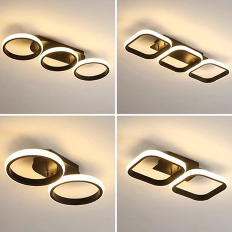 Lumière de plafond semi-encastrée LED carrée circulaire en fer et silice minimaliste moderne pour couloir 