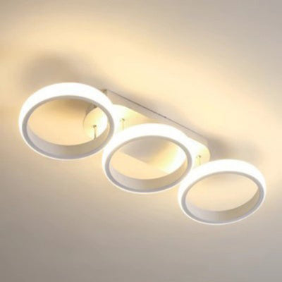 Lumière de plafond semi-encastrée LED carrée circulaire en fer et silice minimaliste moderne pour couloir 