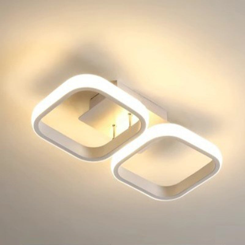 Lumière de plafond semi-encastrée LED carrée circulaire en fer et silice minimaliste moderne pour couloir 