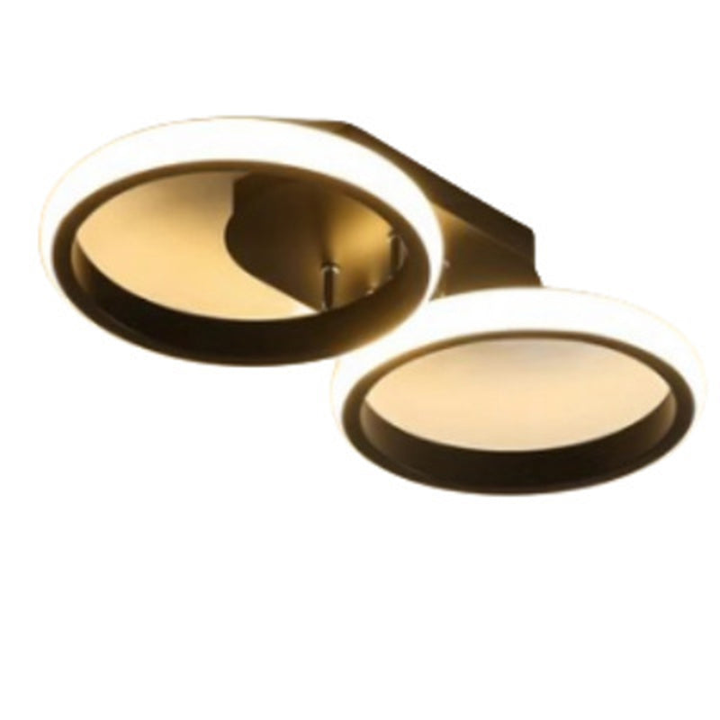 Lumière de plafond semi-encastrée LED carrée circulaire en fer et silice minimaliste moderne pour couloir 