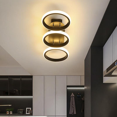 Lumière de plafond semi-encastrée LED carrée circulaire en fer et silice minimaliste moderne pour couloir 