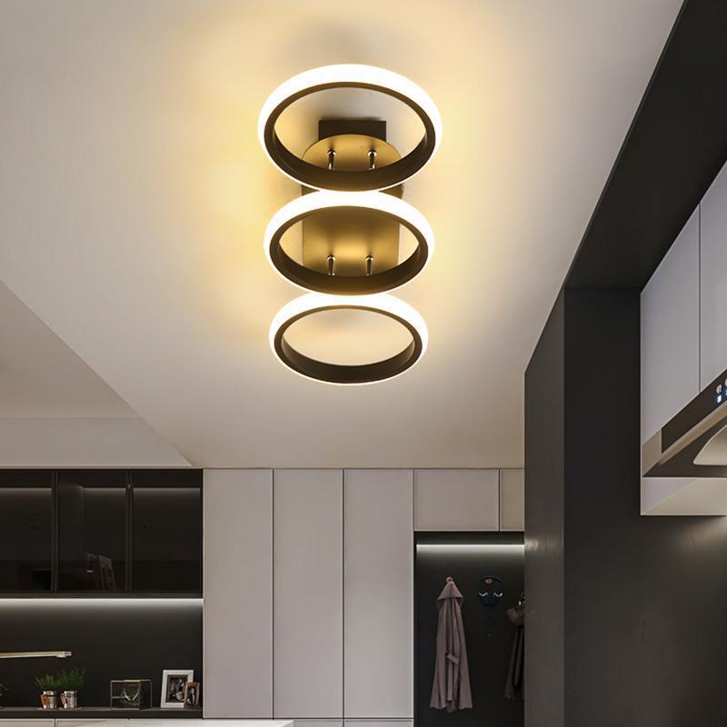 Lumière de plafond semi-encastrée LED carrée circulaire en fer et silice minimaliste moderne pour couloir 