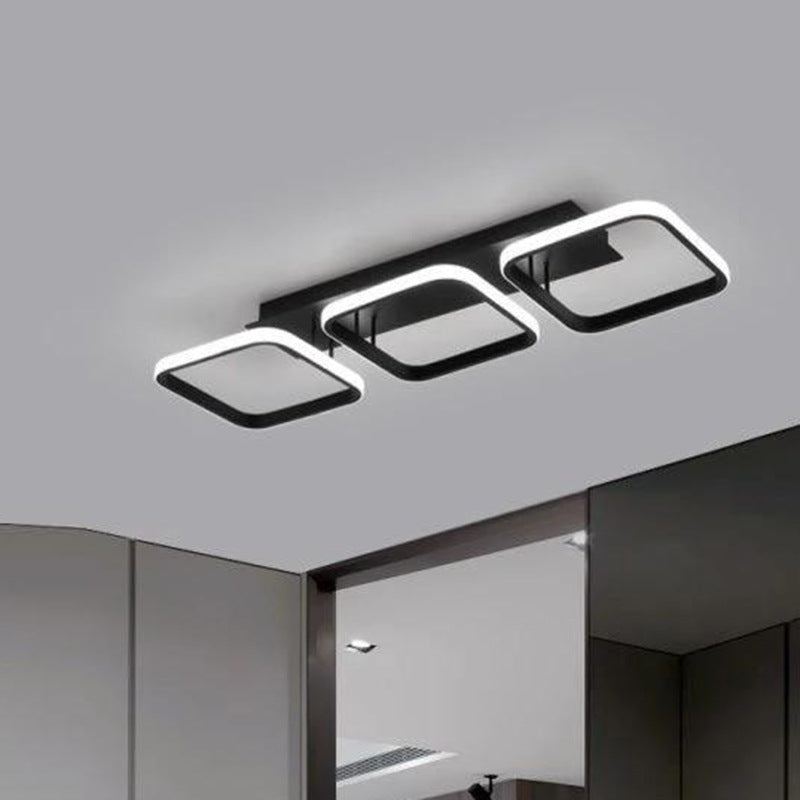 Lumière de plafond semi-encastrée LED carrée circulaire en fer et silice minimaliste moderne pour couloir 