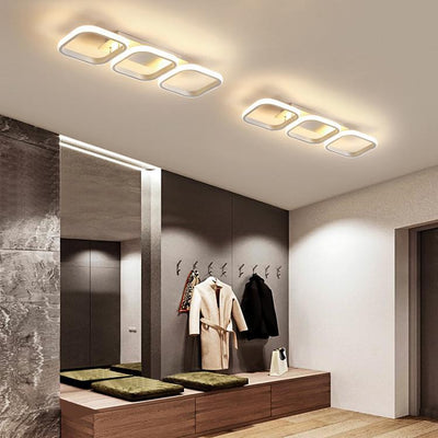 Lumière de plafond semi-encastrée LED carrée circulaire en fer et silice minimaliste moderne pour couloir 