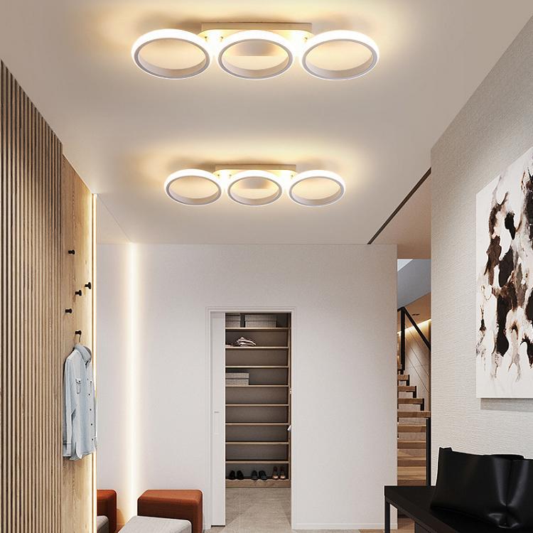 Lumière de plafond semi-encastrée LED carrée circulaire en fer et silice minimaliste moderne pour couloir 