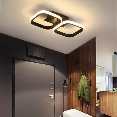 Lumière de plafond semi-encastrée LED carrée circulaire en fer et silice minimaliste moderne pour couloir 