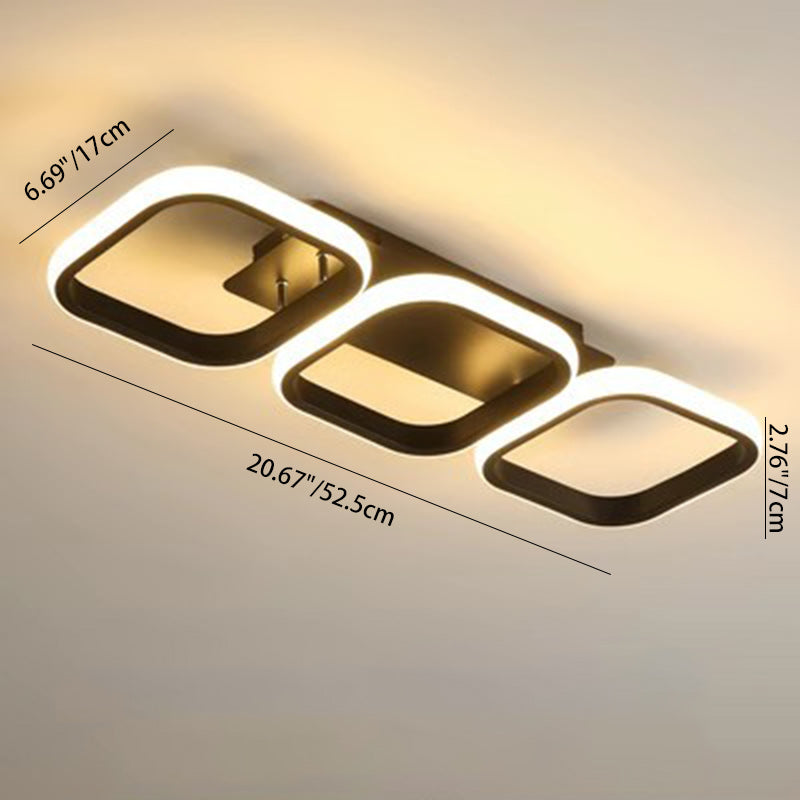 Lumière de plafond semi-encastrée LED carrée circulaire en fer et silice minimaliste moderne pour couloir 