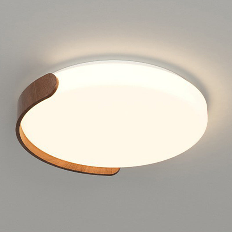 Contemporary Retro Iron & ABS Round LED Flush Mount Ceiling Light For Living Room & Bedroom
