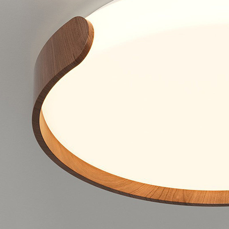 Contemporary Retro Iron & ABS Round LED Flush Mount Ceiling Light For Living Room & Bedroom