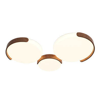Contemporary Retro Iron & ABS Round LED Flush Mount Ceiling Light For Living Room & Bedroom