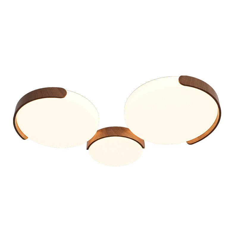 Contemporary Retro Iron & ABS Round LED Flush Mount Ceiling Light For Living Room & Bedroom