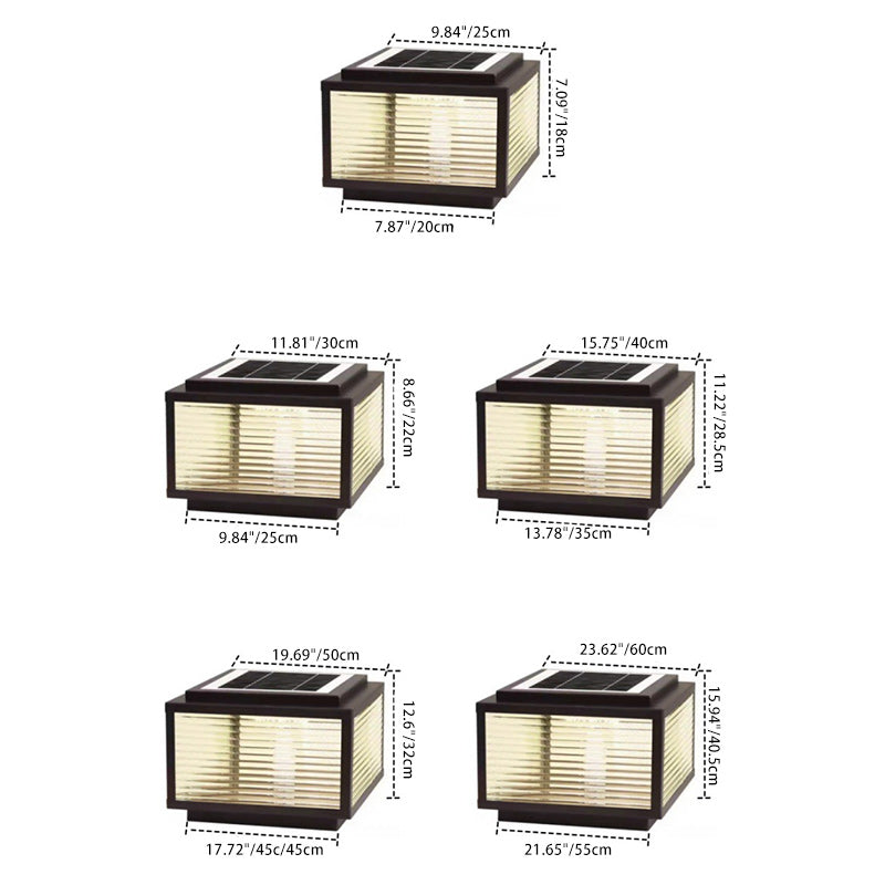 إضاءة المناظر الطبيعية LED من الألمنيوم والزجاج المقاوم للماء بتصميم عصري بسيط بخطوط مربعة للطاقة الشمسية للحديقة الخارجية 