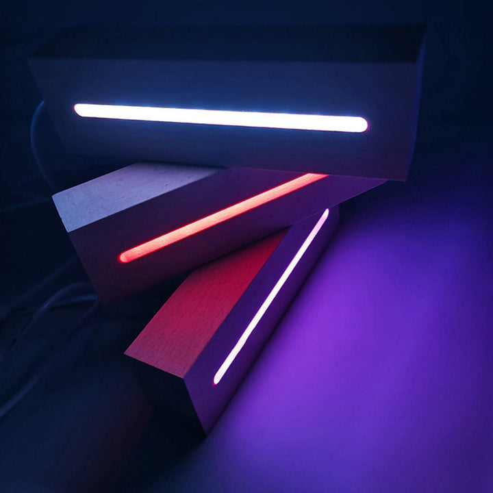 Lampe de table LED rectangulaire ovale ronde en bois massif rechargeable créative contemporaine veilleuse pour chambre 