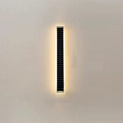 Lámpara de Aplique de Pared LED de Onda de Tira de Acrílico de Aluminio Impermeable Solar de Simplicidad Moderna para Patio Exterior 