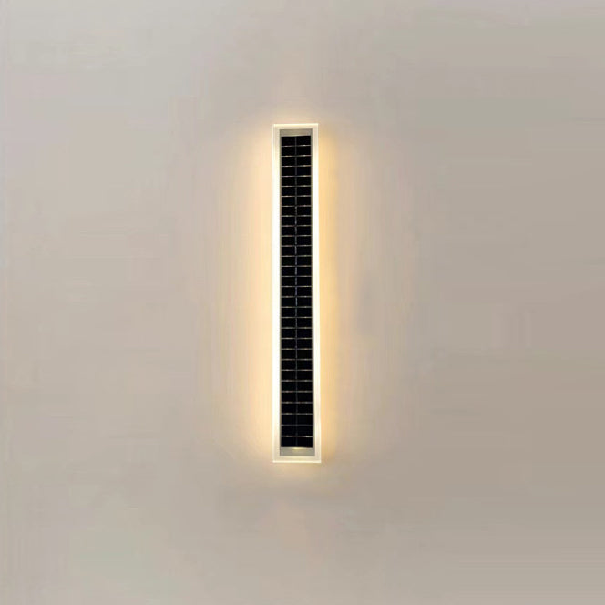 Lámpara de Aplique de Pared LED de Onda de Tira de Acrílico de Aluminio Impermeable Solar de Simplicidad Moderna para Patio Exterior 