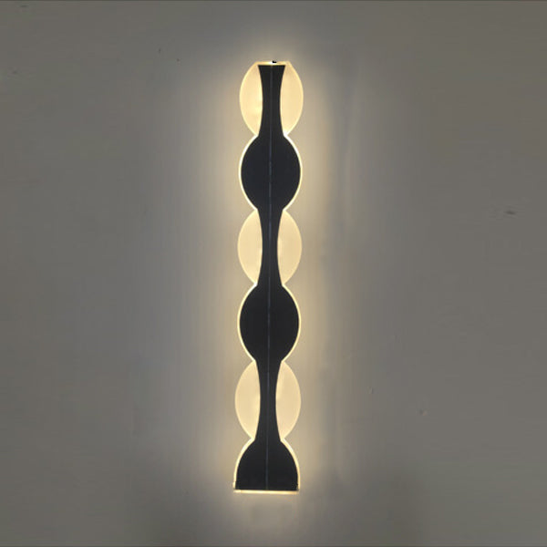 Lámpara de Aplique de Pared LED de Onda de Tira de Acrílico de Aluminio Impermeable Solar de Simplicidad Moderna para Patio Exterior 