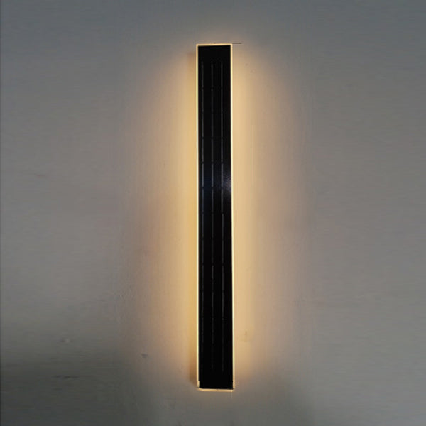 Lámpara de Aplique de Pared LED de Onda de Tira de Acrílico de Aluminio Impermeable Solar de Simplicidad Moderna para Patio Exterior 