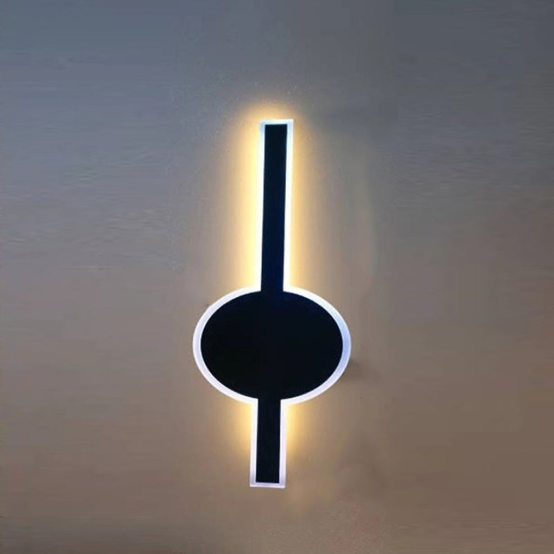 Lámpara de Aplique de Pared LED de Onda de Tira de Acrílico de Aluminio Impermeable Solar de Simplicidad Moderna para Patio Exterior 
