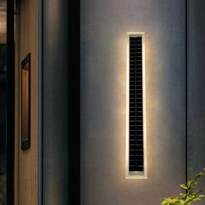 Lámpara de Aplique de Pared LED de Onda de Tira de Acrílico de Aluminio Impermeable Solar de Simplicidad Moderna para Patio Exterior 