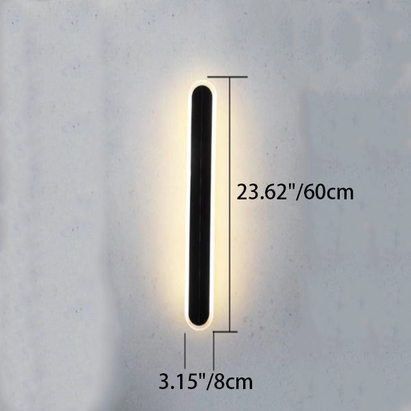 Lámpara de Aplique de Pared LED de Onda de Tira de Acrílico de Aluminio Impermeable Solar de Simplicidad Moderna para Patio Exterior 