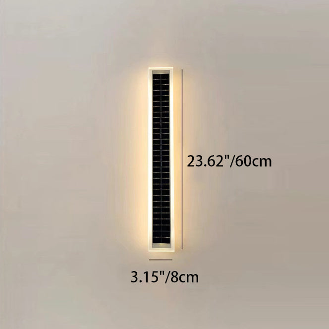 Lámpara de Aplique de Pared LED de Onda de Tira de Acrílico de Aluminio Impermeable Solar de Simplicidad Moderna para Patio Exterior 