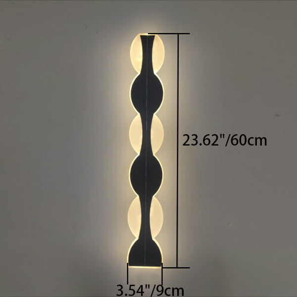 Lámpara de Aplique de Pared LED de Onda de Tira de Acrílico de Aluminio Impermeable Solar de Simplicidad Moderna para Patio Exterior 