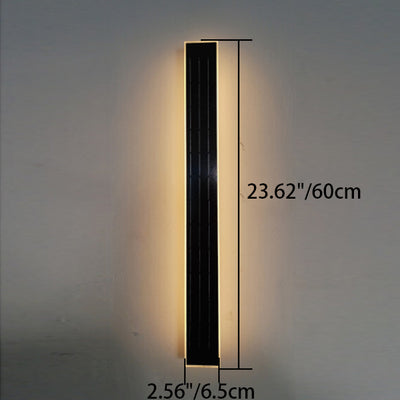 Lámpara de Aplique de Pared LED de Onda de Tira de Acrílico de Aluminio Impermeable Solar de Simplicidad Moderna para Patio Exterior 